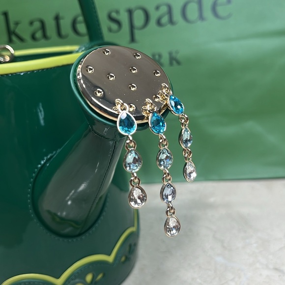 ♠️kate spade Harvest Time Watering Can Patent Fabric Crossbody, Green Multi NWT - Picture 11 of 16